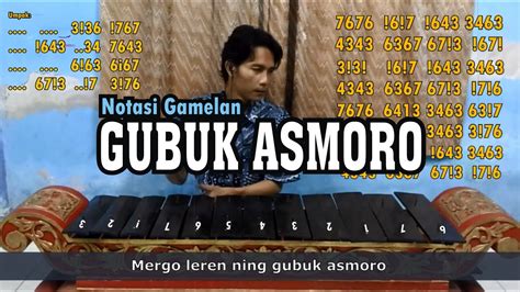 Notasi saron gubuk asmoro  Alat musik ini berasal dari Jawa Tengah